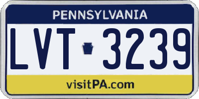 PA license plate LVT3239