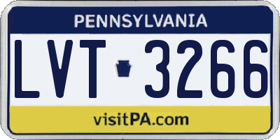 PA license plate LVT3266
