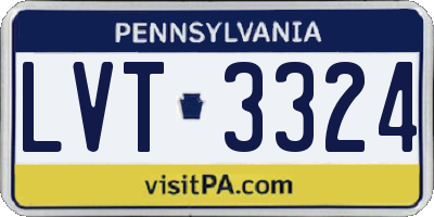 PA license plate LVT3324