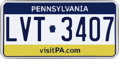 PA license plate LVT3407