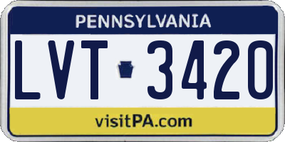 PA license plate LVT3420