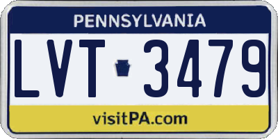 PA license plate LVT3479