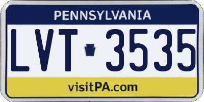 PA license plate LVT3535