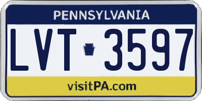 PA license plate LVT3597