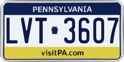 PA license plate LVT3607