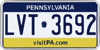 PA license plate LVT3692
