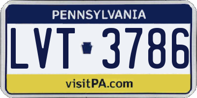 PA license plate LVT3786