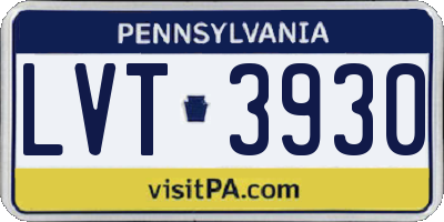 PA license plate LVT3930
