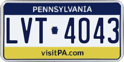 PA license plate LVT4043