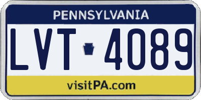 PA license plate LVT4089