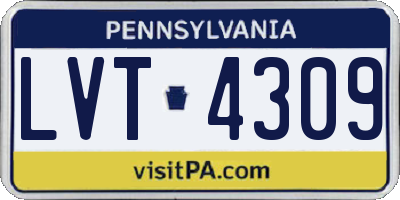 PA license plate LVT4309