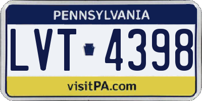 PA license plate LVT4398