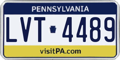 PA license plate LVT4489