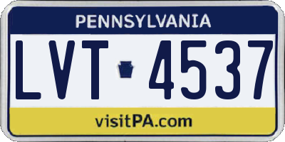 PA license plate LVT4537