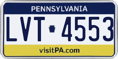 PA license plate LVT4553
