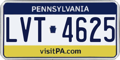 PA license plate LVT4625