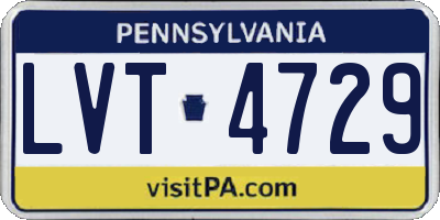 PA license plate LVT4729