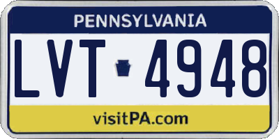 PA license plate LVT4948