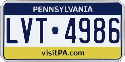 PA license plate LVT4986