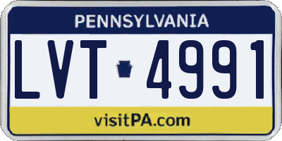 PA license plate LVT4991