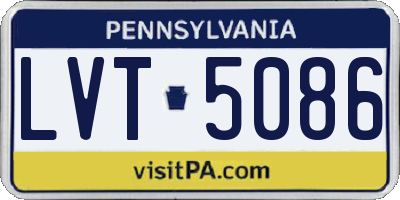 PA license plate LVT5086