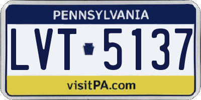 PA license plate LVT5137
