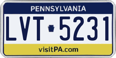 PA license plate LVT5231