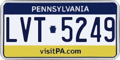 PA license plate LVT5249