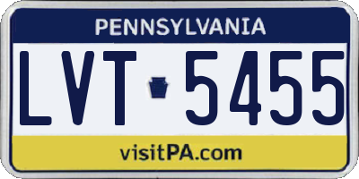 PA license plate LVT5455