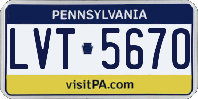 PA license plate LVT5670