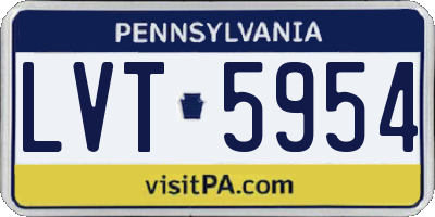 PA license plate LVT5954