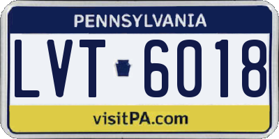 PA license plate LVT6018