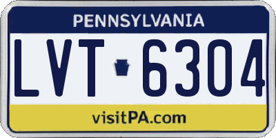 PA license plate LVT6304