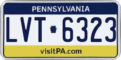 PA license plate LVT6323