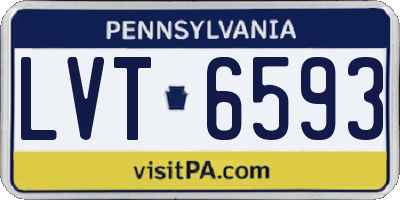 PA license plate LVT6593
