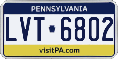 PA license plate LVT6802
