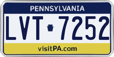 PA license plate LVT7252