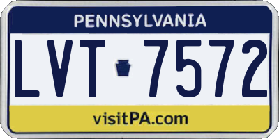 PA license plate LVT7572