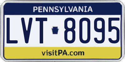 PA license plate LVT8095
