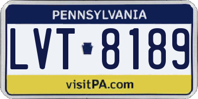 PA license plate LVT8189