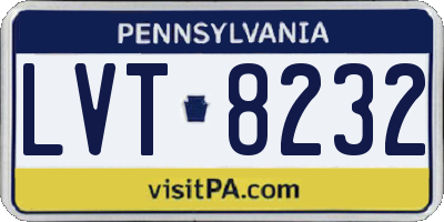 PA license plate LVT8232