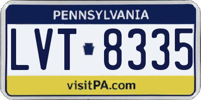 PA license plate LVT8335