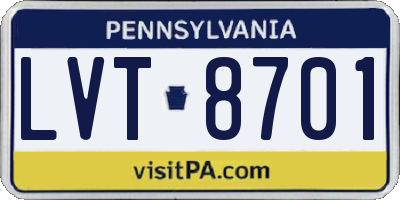 PA license plate LVT8701