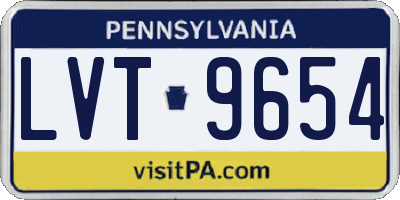 PA license plate LVT9654