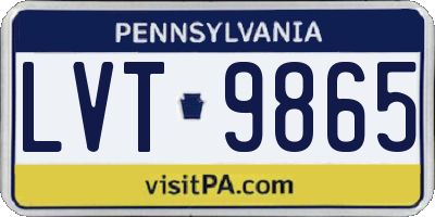PA license plate LVT9865