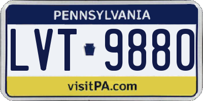 PA license plate LVT9880