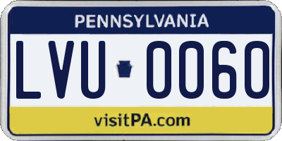 PA license plate LVU0060