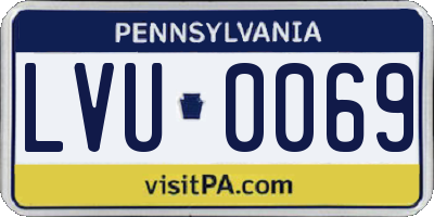 PA license plate LVU0069