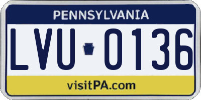 PA license plate LVU0136