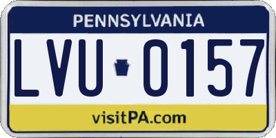 PA license plate LVU0157